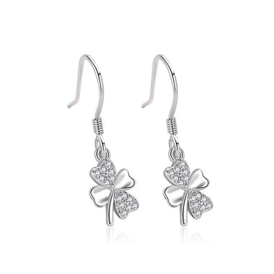 Lucky Clover 925 Sterling Silver Earrings