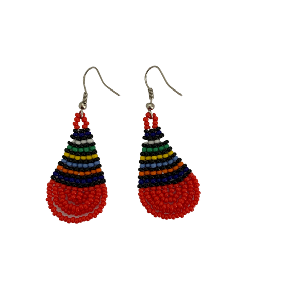 Wing Shaped Hand Beaded Earrings