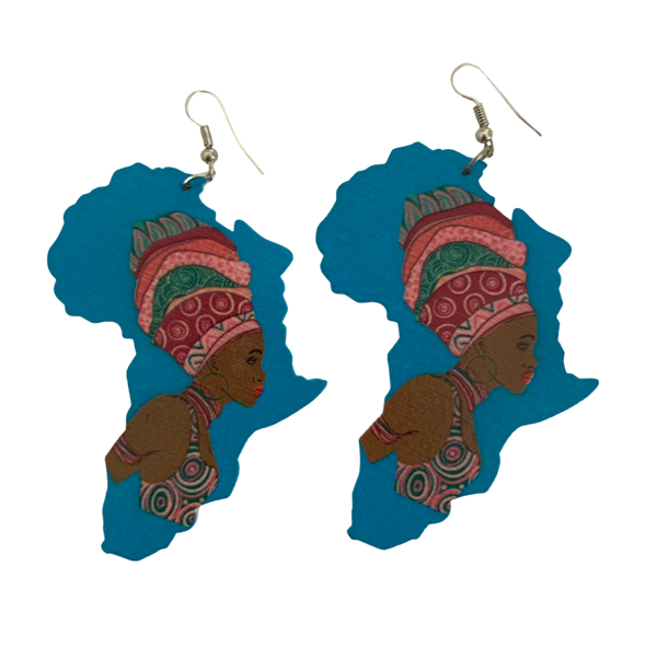 Multicolored map earrings