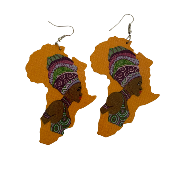 Multicolored map earrings