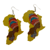 Multicolored map earrings