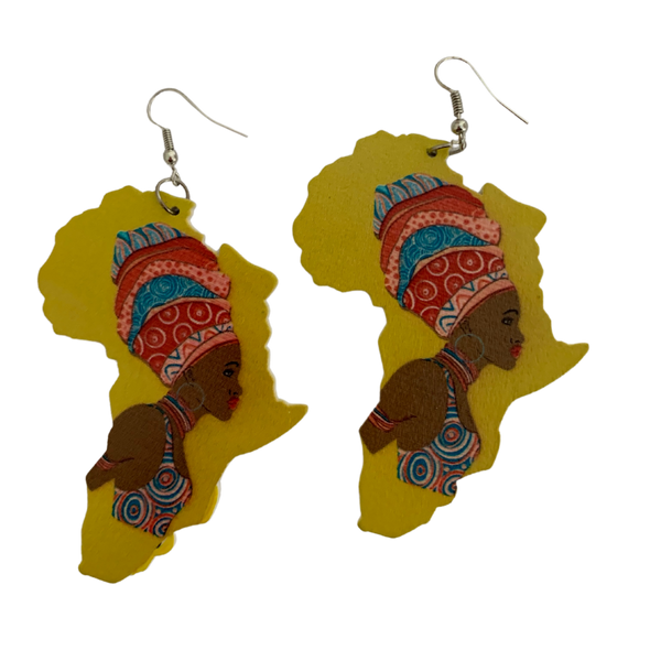 Multicolored map earrings