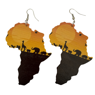 Africa map earrings