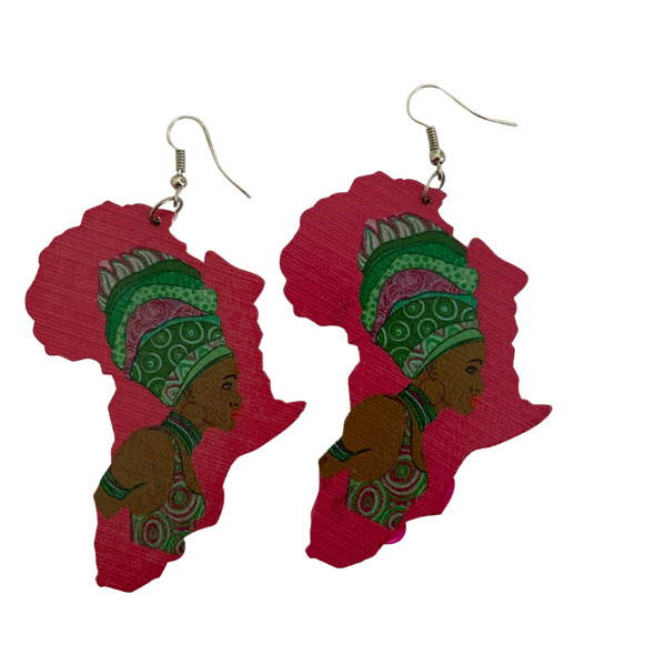 Multicolored map earrings