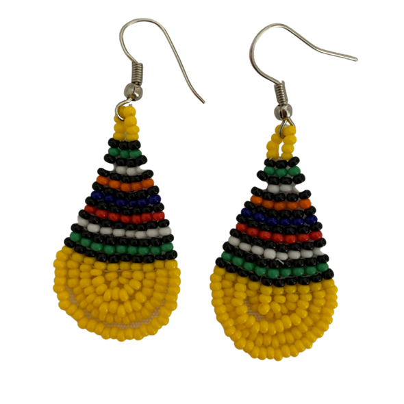 Wing Shaped Hand Beaded Earrings