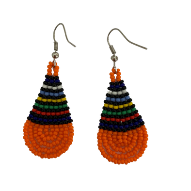 Wing Shaped Hand Beaded Earrings