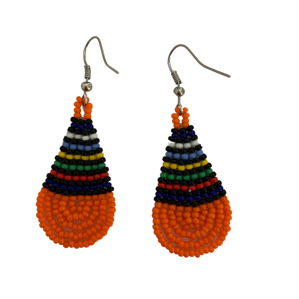 Wing Shaped Hand Beaded Earrings