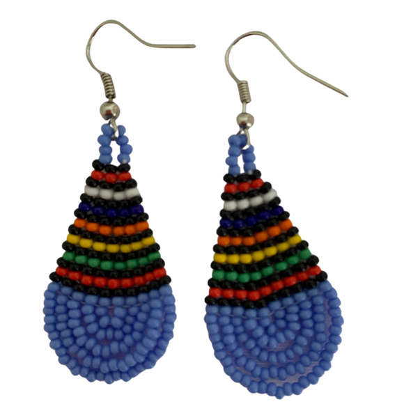 Wing Shaped Hand Beaded Earrings