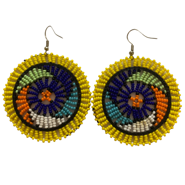 Round Zulu Beaded Earrings