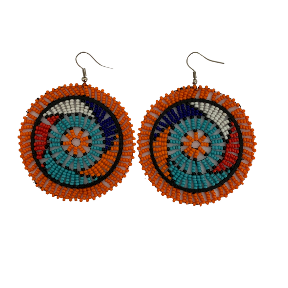 Round Zulu Beaded Earrings