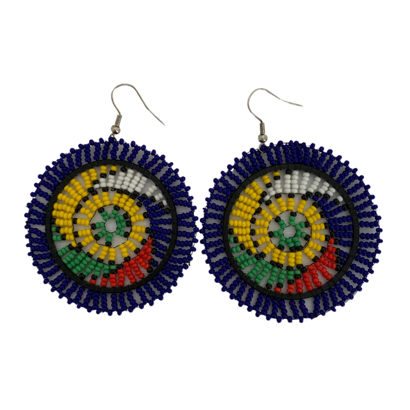 Round Zulu Beaded Earrings