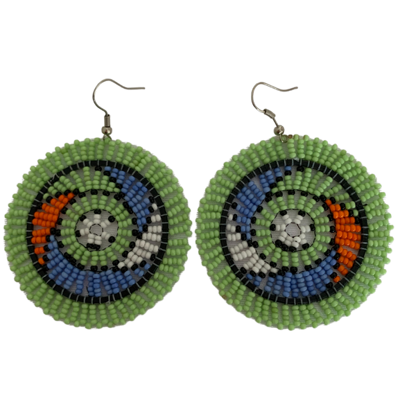 Round Zulu Beaded Earrings