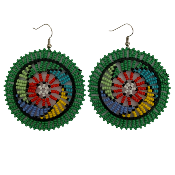 Round Zulu Beaded Earrings