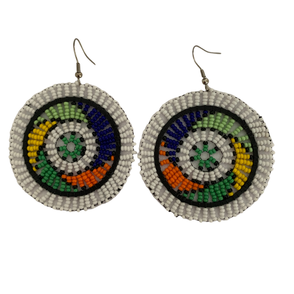 Round Zulu Beaded Earrings