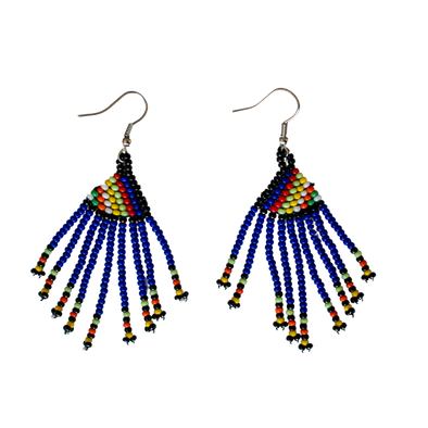 Short Frilled Beaded Earrings