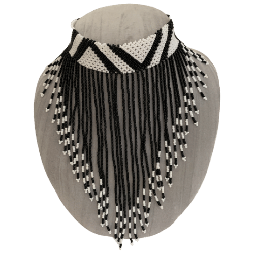 Zulu Black And White Beaded Choker Zulu Beaded Choker Necklace