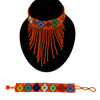 Zulu African beaded chocker necklace and bracelet set