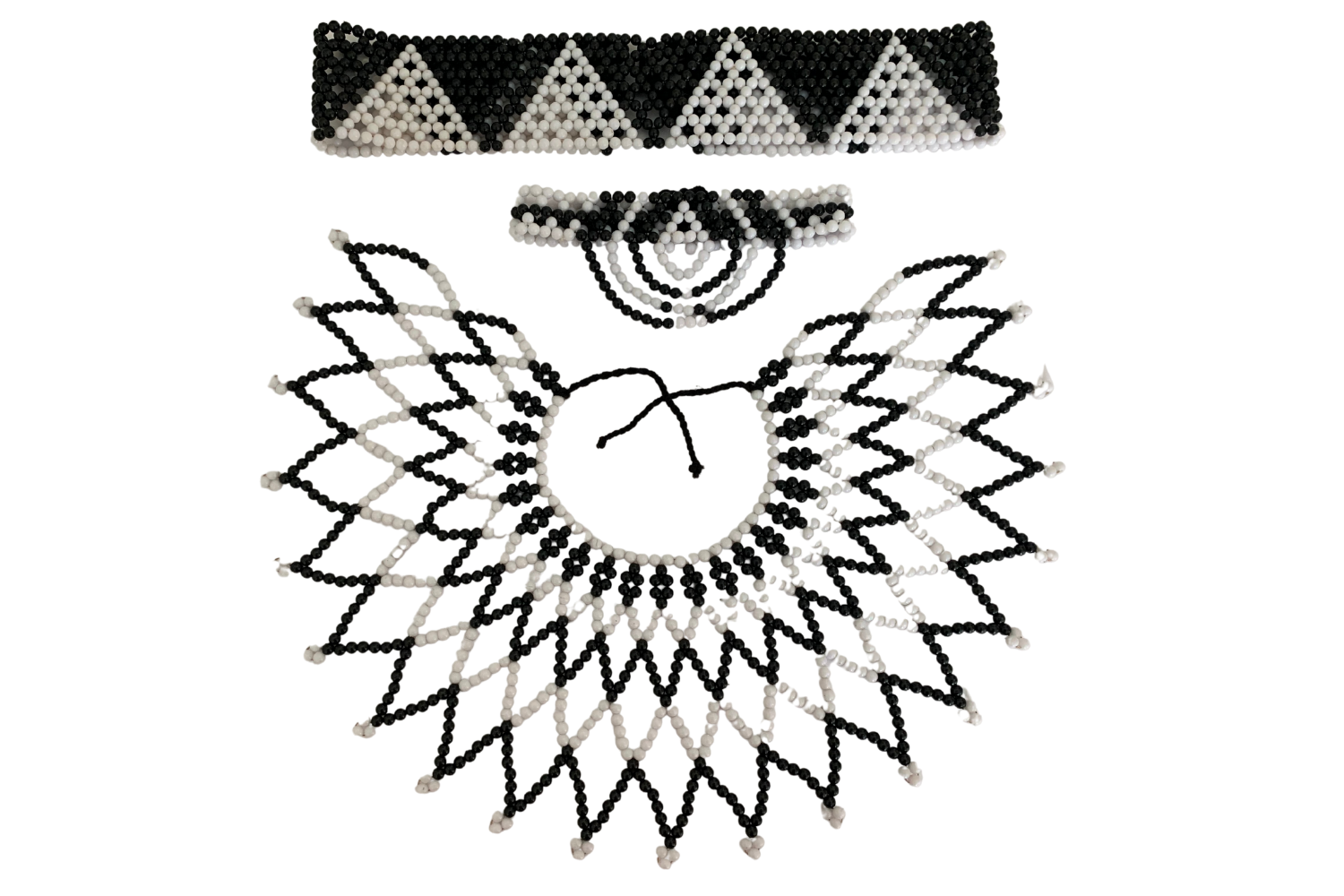 Zulu Black And White Beaded Choker Black And Gold Beaded Zulu