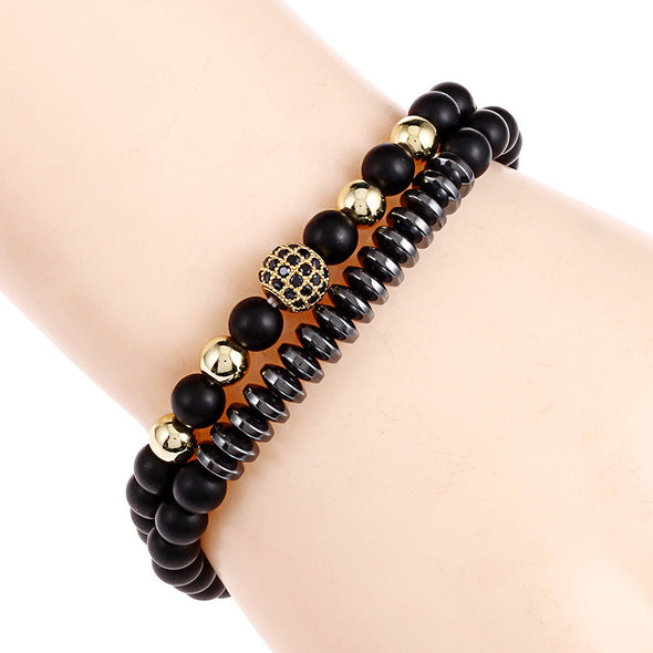 Micro Paved Zircon Ball Bracelet Set