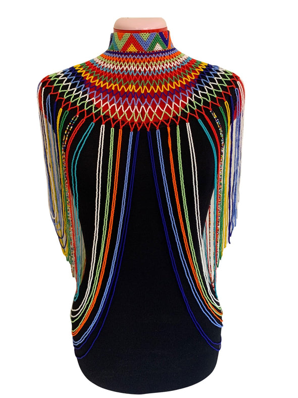 African Beaded Shawl Necklaces