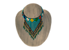 Turquoise frilled African Zulu beaded necklace